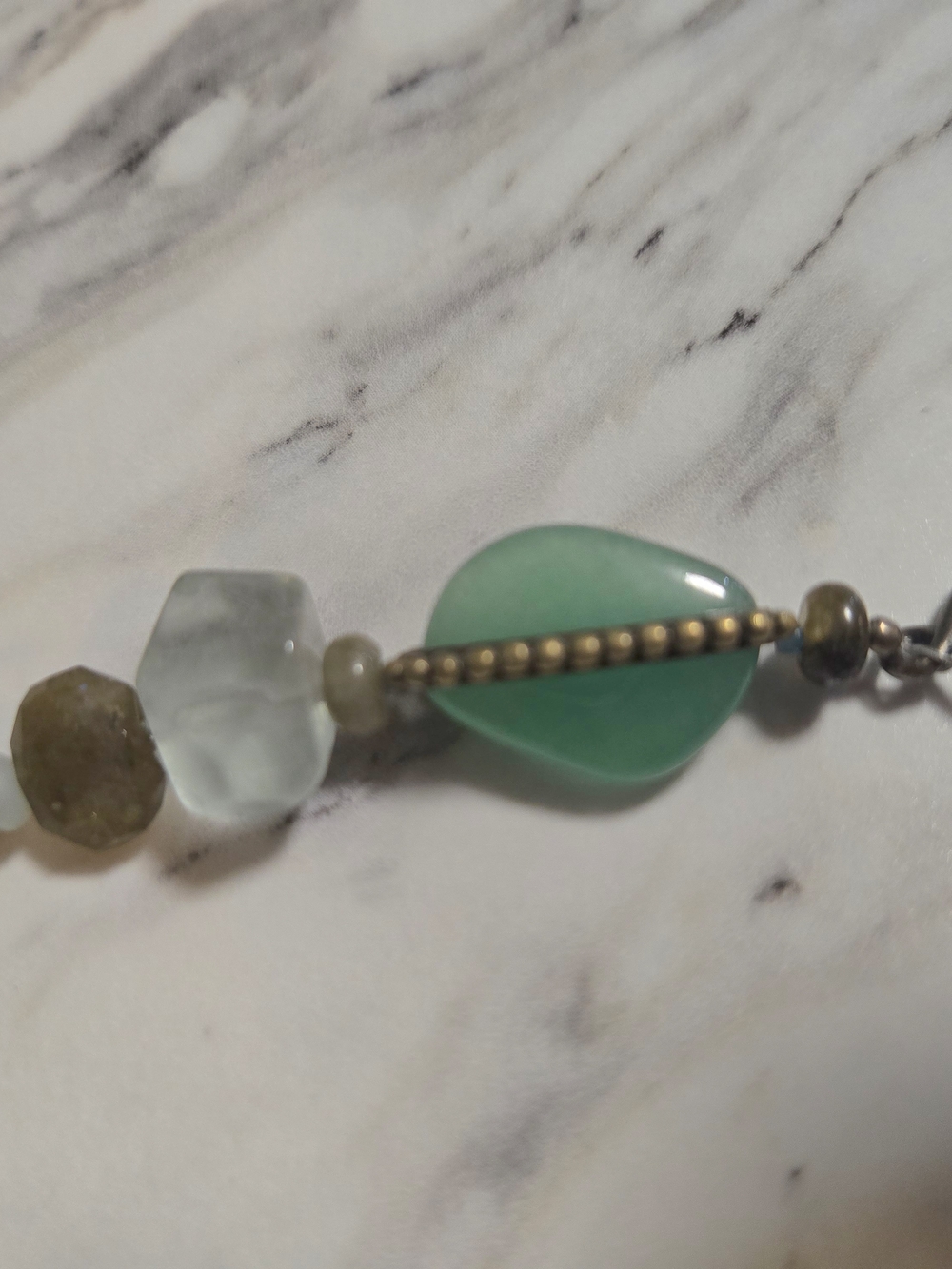 Silpada 925 Sterling Silver & Brass Stone And Beaded Necklace - Picture 4 of 5